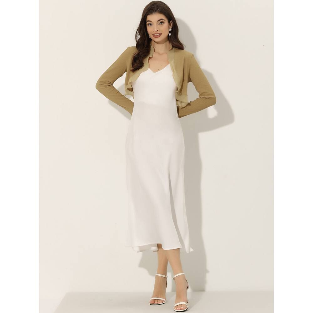 Женское элегантное укороченное болеро с длинными рукавами, текстурированное болеро с открытой передней частью и рюшами ALLEGRA K, цвет Light Purple
Женское элегантное укороченное болеро с длинными рукавами, текстурированное болеро с открытой передней частью и рюшами ALLEGRA K, цвет Light Purple