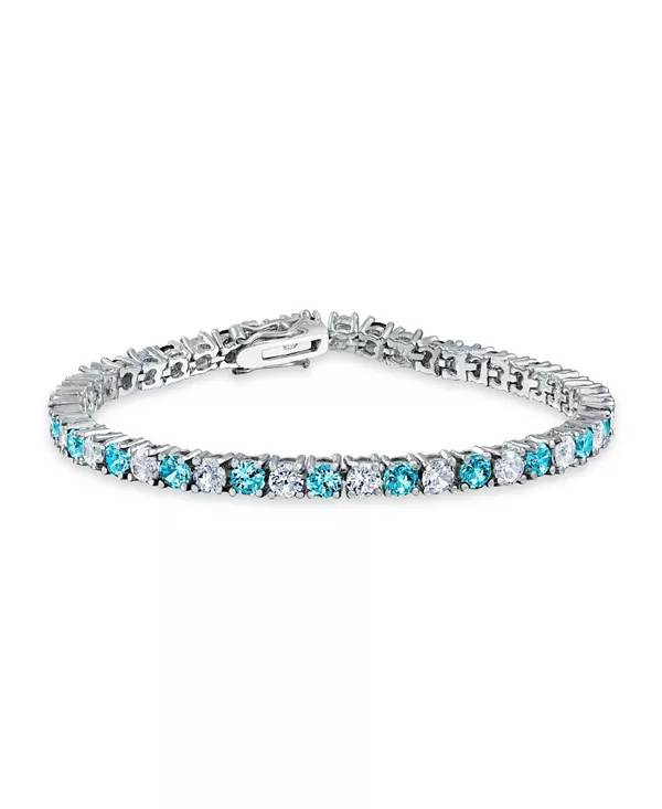 Теннисный браслет с чередующимися круглыми фианитами 12 карат, 4 зубца, родиевое покрытие, 7,5 дюймов Bling Jewelry, aqua
Теннисный браслет с чередующимися круглыми фианитами 12 карат, 4 зубца, родиевое покрытие, 7,5 дюймов Bling Jewelry, aqua