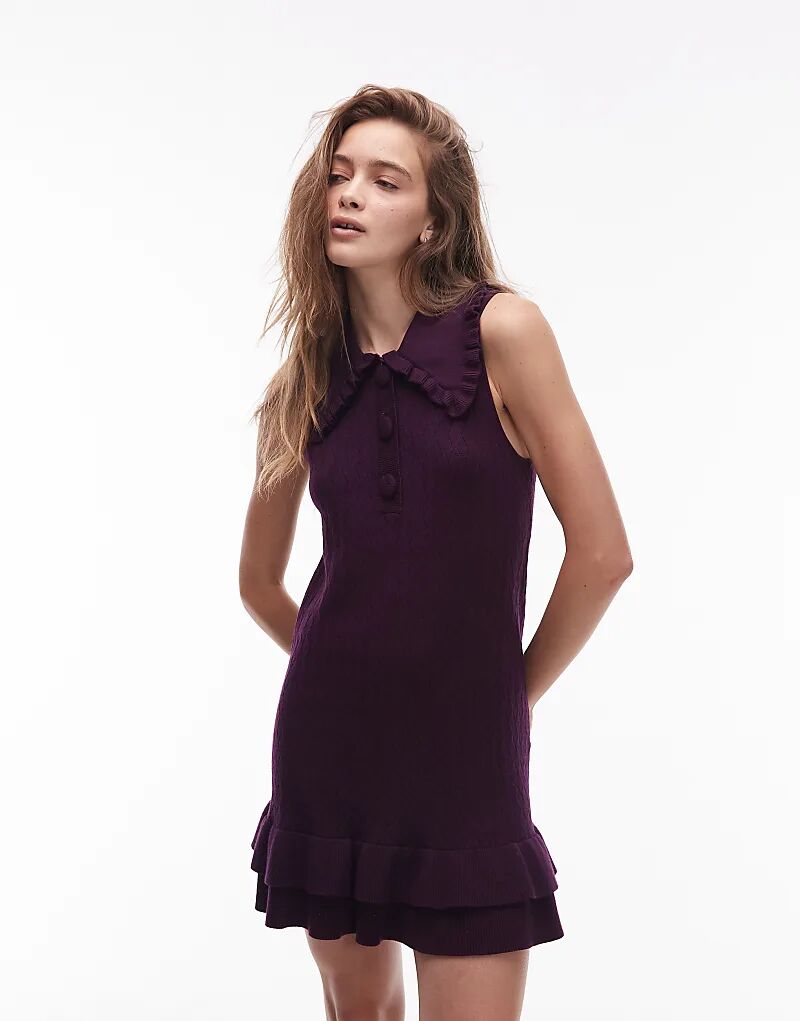 & Other Stories Трикотажное мини-платье с воротником из фиолетового клетчатого жаккарда
& Other Stories Трикотажное мини-платье с воротником из фиолетового клетчатого жаккарда