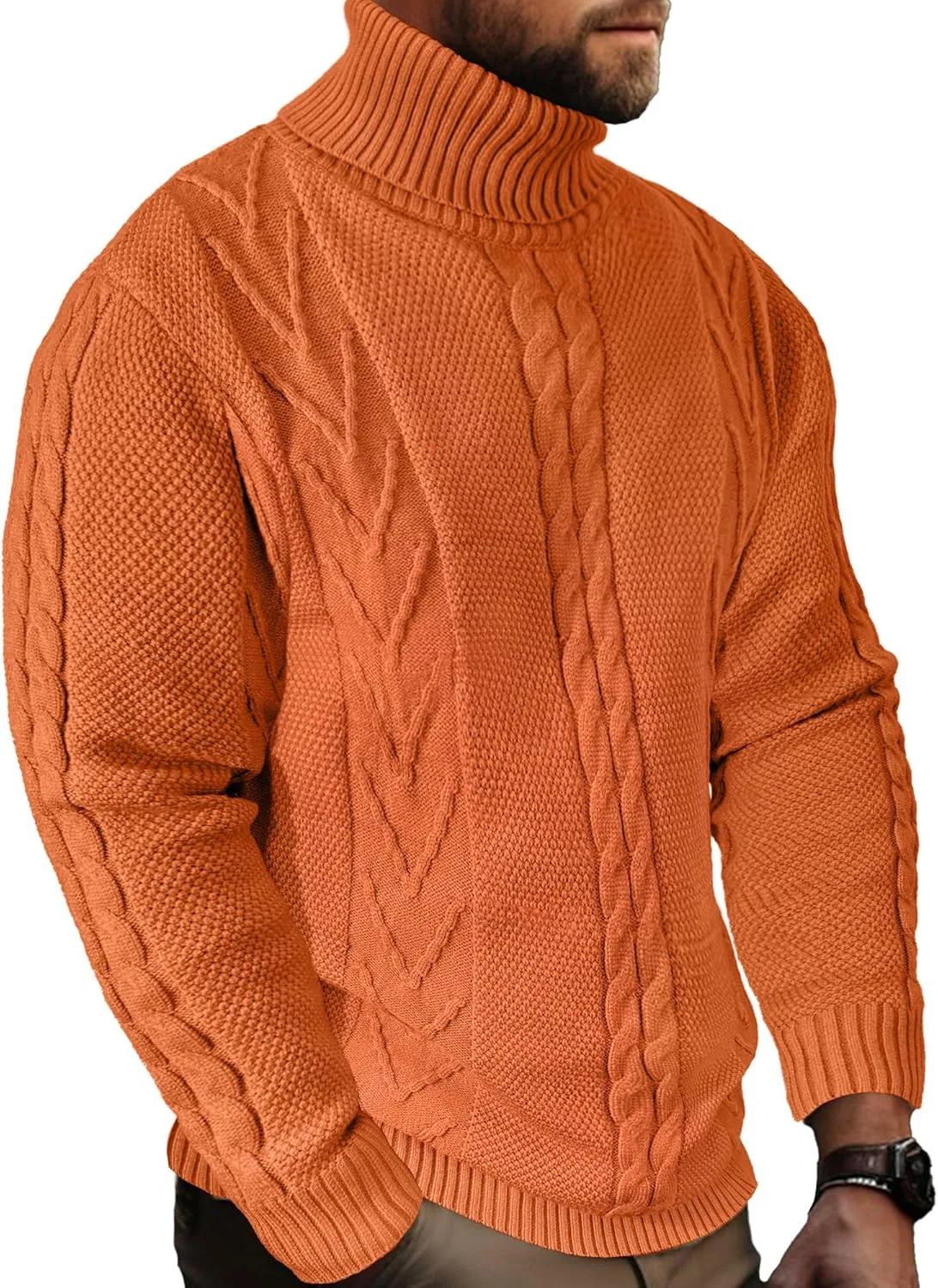 Мужской свитер с воротником-гольф и косой вязкой JEMLDL
Мужской свитер с воротником-гольф и косой вязкой JEMLDL