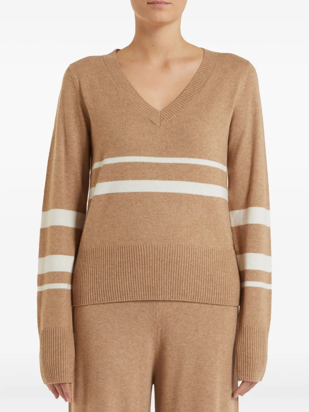 Свитер с V-образным вырезом и полосками Pennyblack, коричневый
Свитер с V-образным вырезом и полосками Pennyblack, коричневый