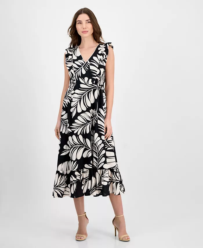 Женское миди-платье с V-образным вырезом и принтом, без рукавов Anne Klein, черный
Женское миди-платье с V-образным вырезом и принтом, без рукавов Anne Klein, черный