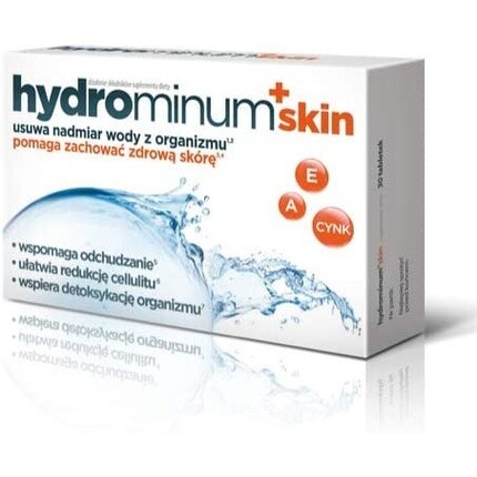 Hydrominum + Skin Добавка , способствующая выведению жидкости из организма, 30 таблеток, Aflofarm 
Hydrominum + Skin Добавка , способствующая выведению жидкости из организма, 30 таблеток, Aflofarm