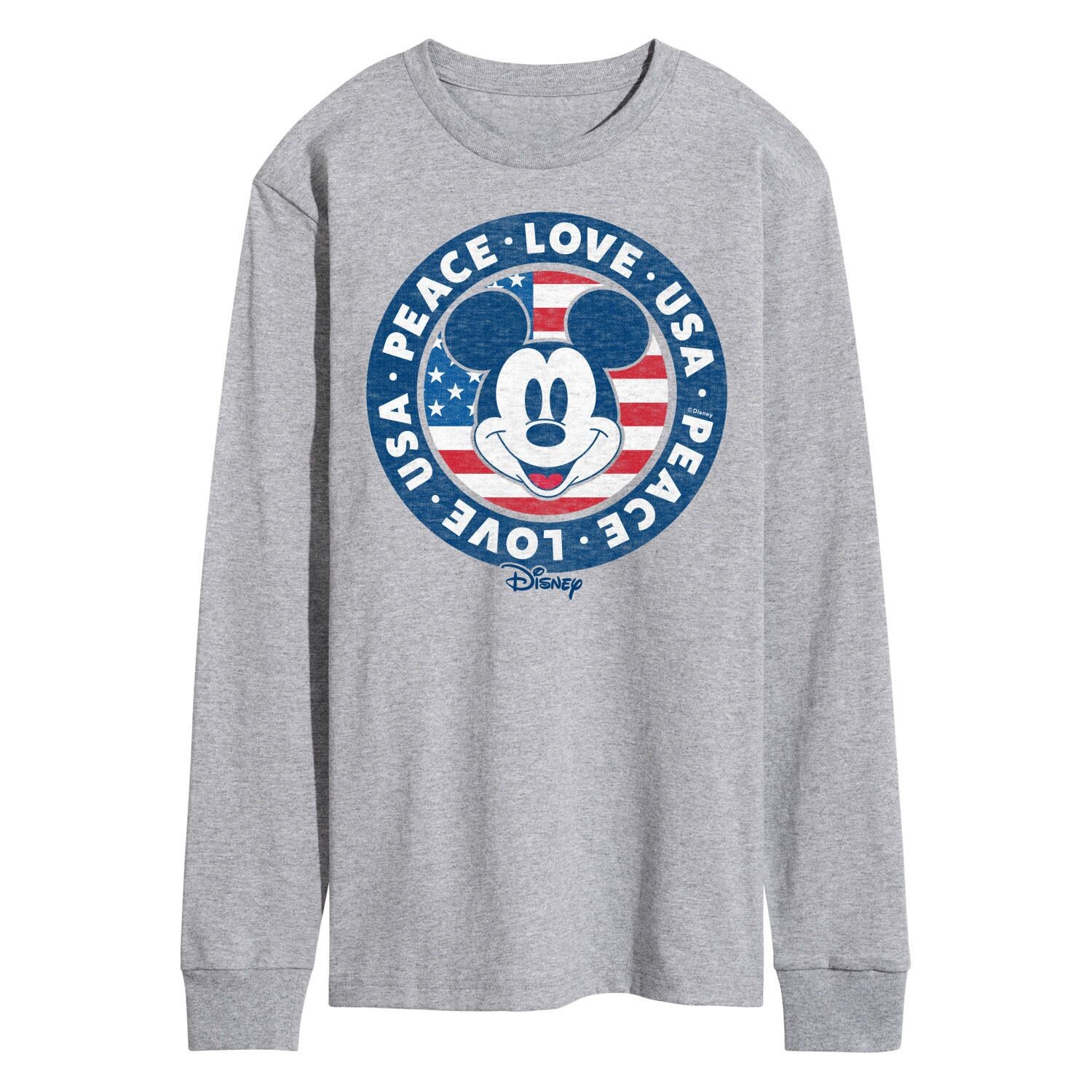 Мужская футболка Disney's Mickey Mouse Peace LOVE USA с длинными рукавами и рисунком Licensed Character
Мужская футболка Disney's Mickey Mouse Peace LOVE USA с длинными рукавами и рисунком Licensed Character