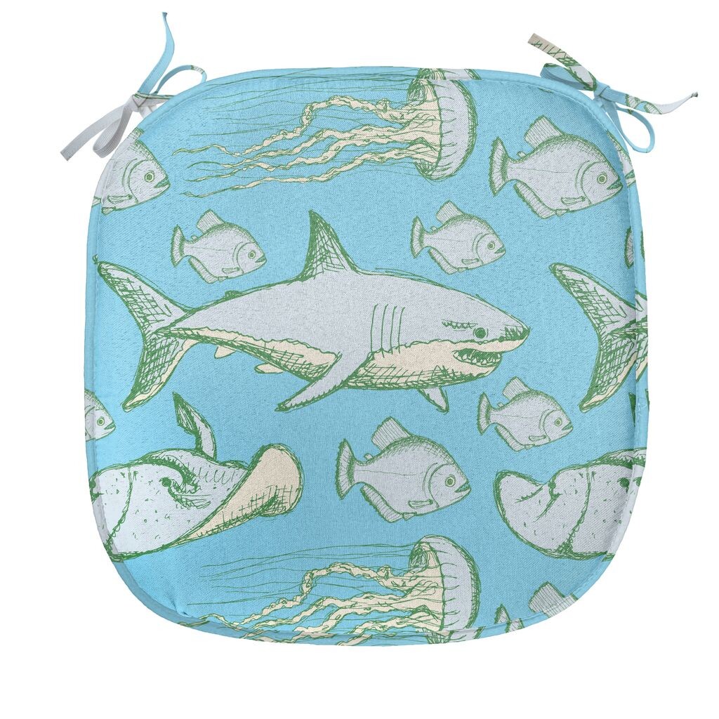 Подушка на обеденный стул ABAKUHAUS Shark, винтажные морские существа, декоративная водонепроницаемая подушка с ремнями для кухонных сидений, 40 см x 40 см, бледно-голубой, серый, зеленый
Подушка на обеденный стул ABAKUHAUS Shark, винтажные морские существа, декоративная водонепроницаемая подушка с ремнями для кухонных сидений, 40 см x 40 см, бледно-голубой, серый, зеленый