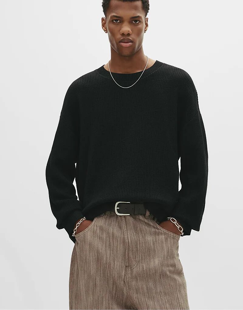 Вафельный свитер Pull&Bear черного цвета
Вафельный свитер Pull&Bear черного цвета