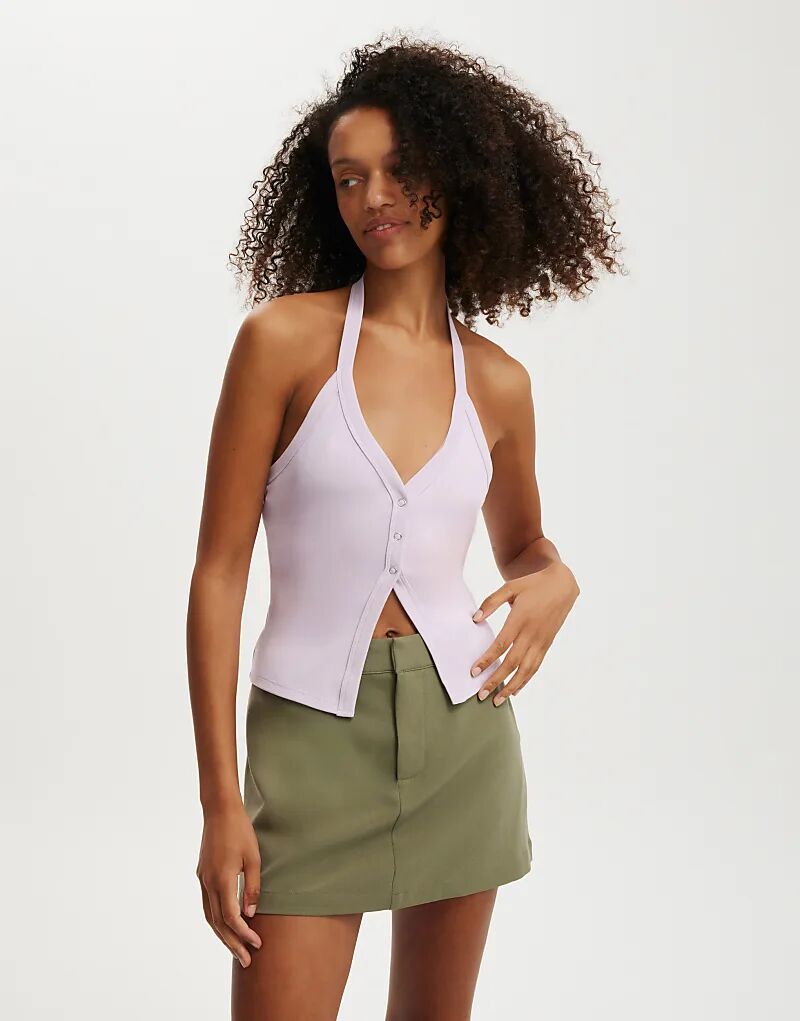 Топ-халтер на пуговицах Cotton On Alexa фиолетового цвета Cotton On
Топ-халтер на пуговицах Cotton On Alexa фиолетового цвета Cotton On