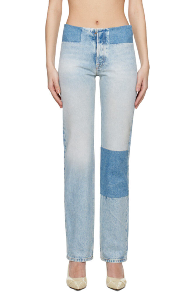 Синие джинсы в стиле пэчворк MM6 Maison Margiela
Синие джинсы в стиле пэчворк MM6 Maison Margiela