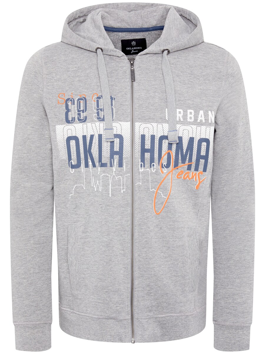Толстовка с капюшоном на молнии Oklahoma Jeans, светло-серый
Толстовка с капюшоном на молнии Oklahoma Jeans, светло-серый