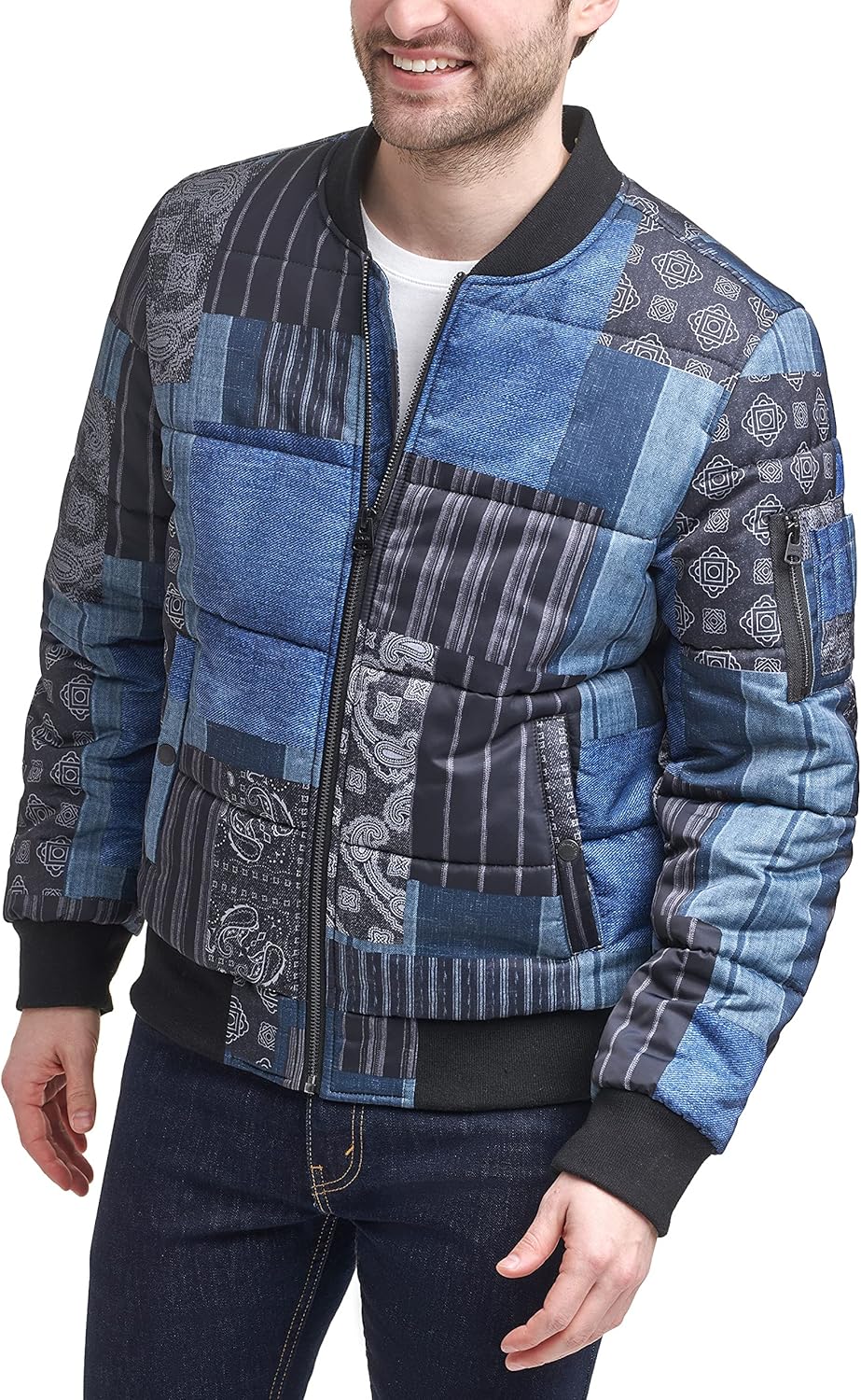Мужская стеганая куртка-бомбер Levi's, Denim Patchwork
Мужская стеганая куртка-бомбер Levi's, Denim Patchwork