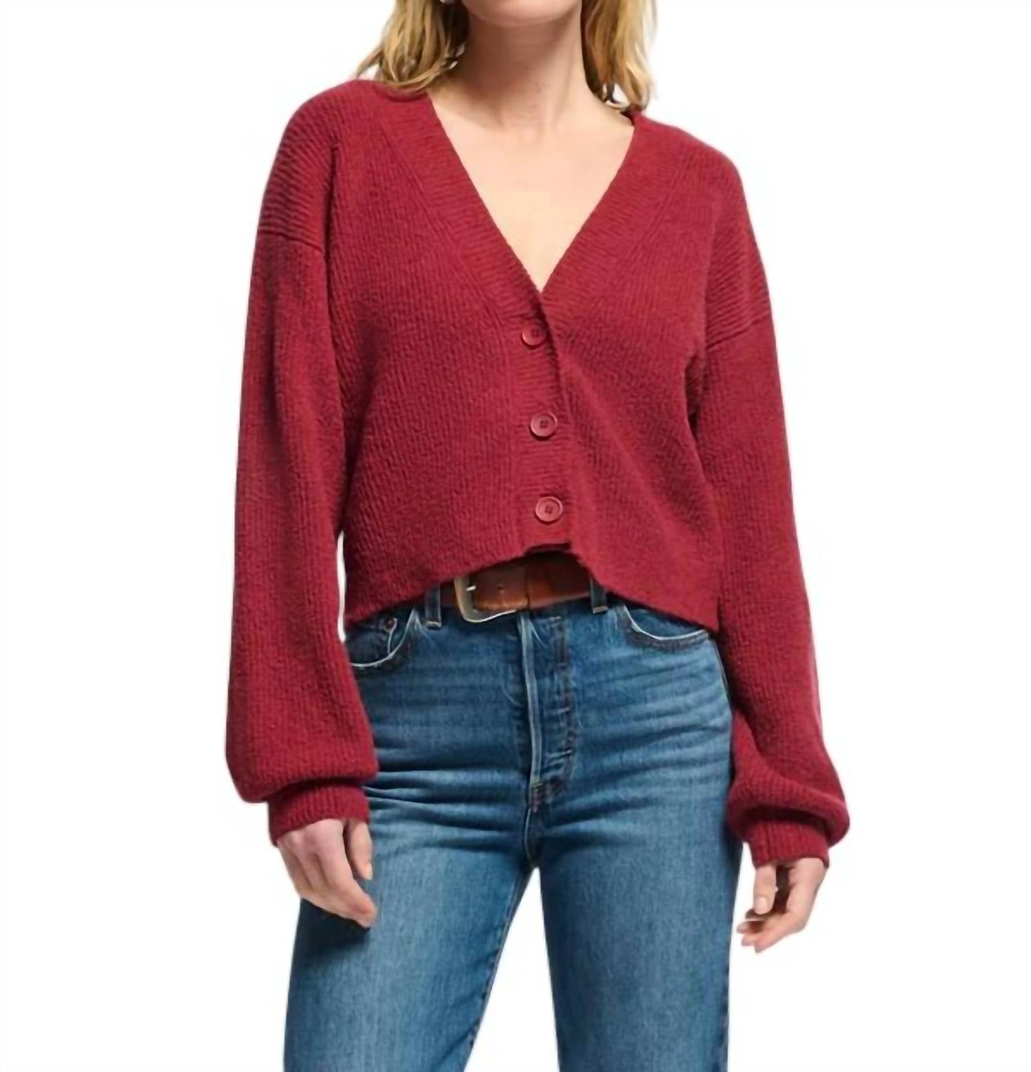 Кардиган с рукавами-фонариками в датском красном цвете Nation LTD
Кардиган с рукавами-фонариками в датском красном цвете Nation LTD