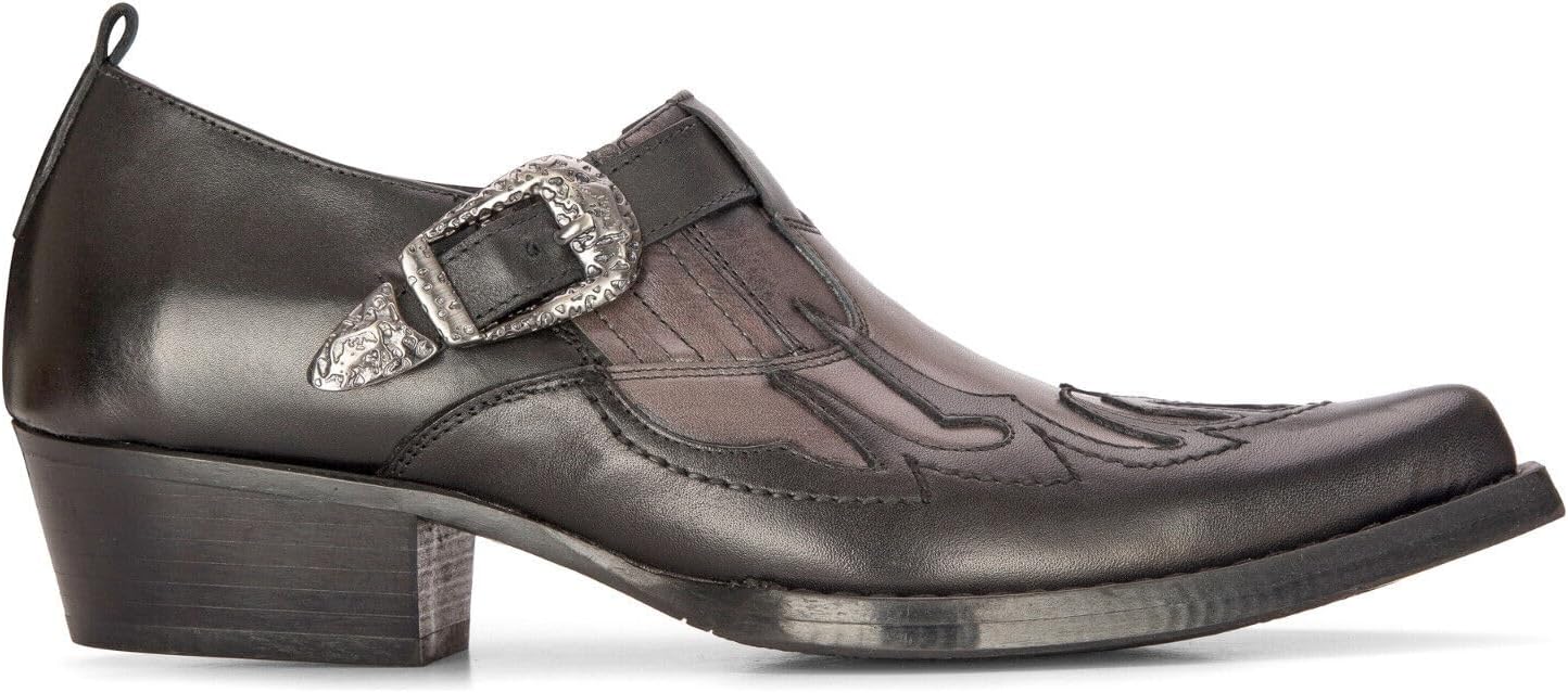 Мужские кожаные вестерн-туфли черные кубинские ковбойские туфли-винклпикеры с классической пряжкой Infinity Leather
Мужские кожаные вестерн-туфли черные кубинские ковбойские туфли-винклпикеры с классической пряжкой Infinity Leather