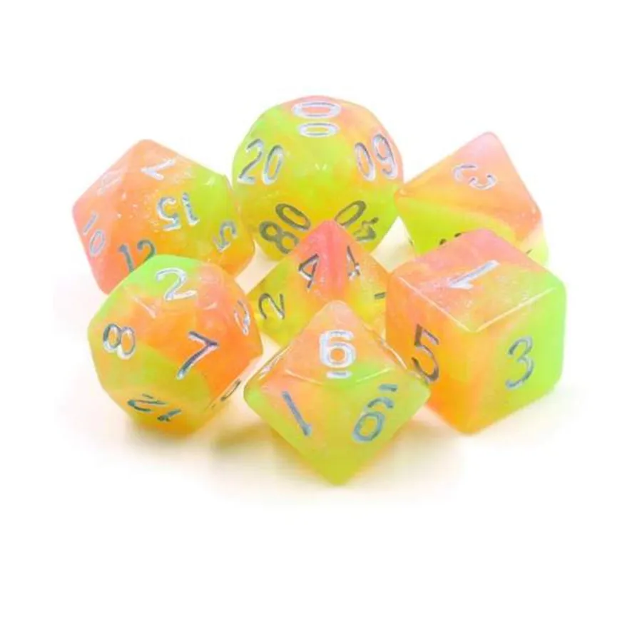 Набор Poly - Summer's Joy с серебром (7), Dice Sets - Resin/Acrylic - Rainbow & Multi-Colored (Foam Brain Games)
Набор Poly - Summer's Joy с серебром (7), Dice Sets - Resin/Acrylic - Rainbow & Multi-Colored (Foam Brain Games)