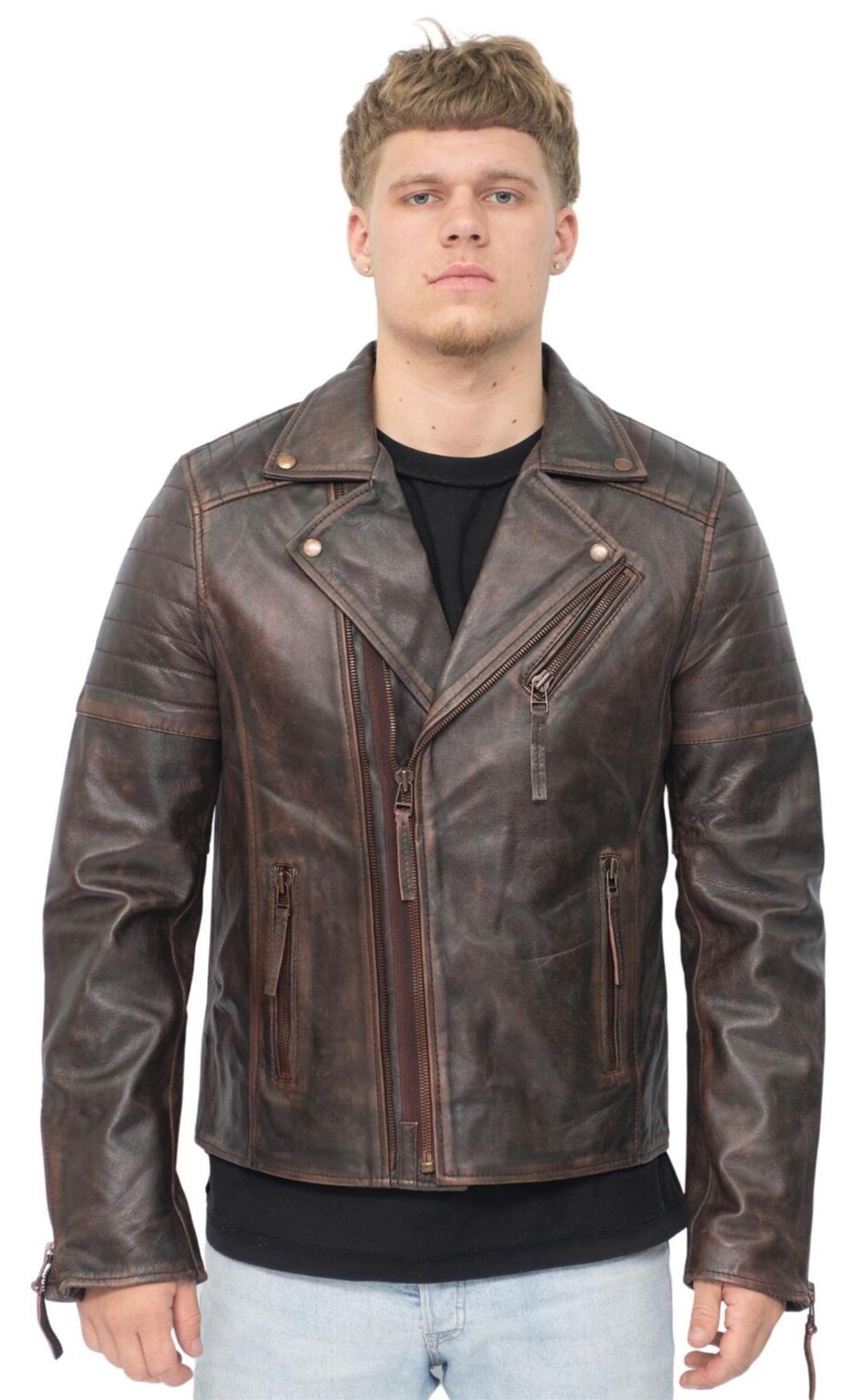 Кожаная байкерская куртка Brando с двойной перекрестной молнией-Casablanca Infinity Leather, коричневый
Кожаная байкерская куртка Brando с двойной перекрестной молнией-Casablanca Infinity Leather, коричневый