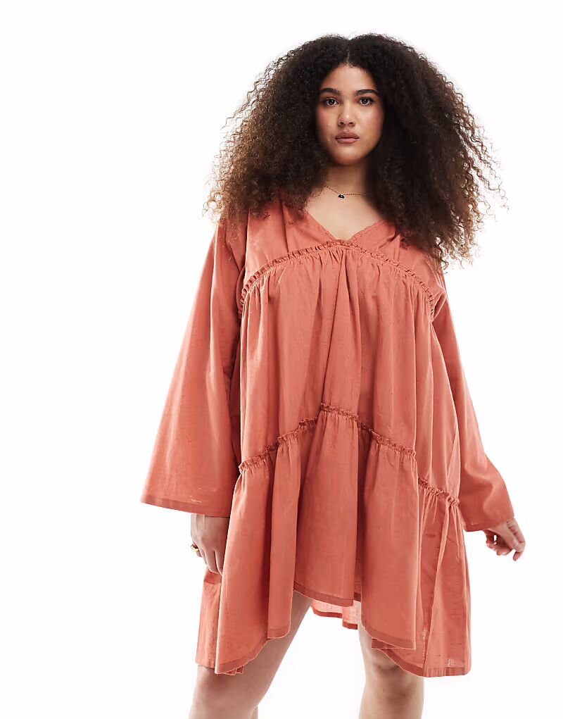 Esmée Curve - эксклюзивное пляжное мини-платье с длинными рукавами цвета ржавчины с ярусами Esmee Curve
Esmée Curve - эксклюзивное пляжное мини-платье с длинными рукавами цвета ржавчины с ярусами Esmee Curve