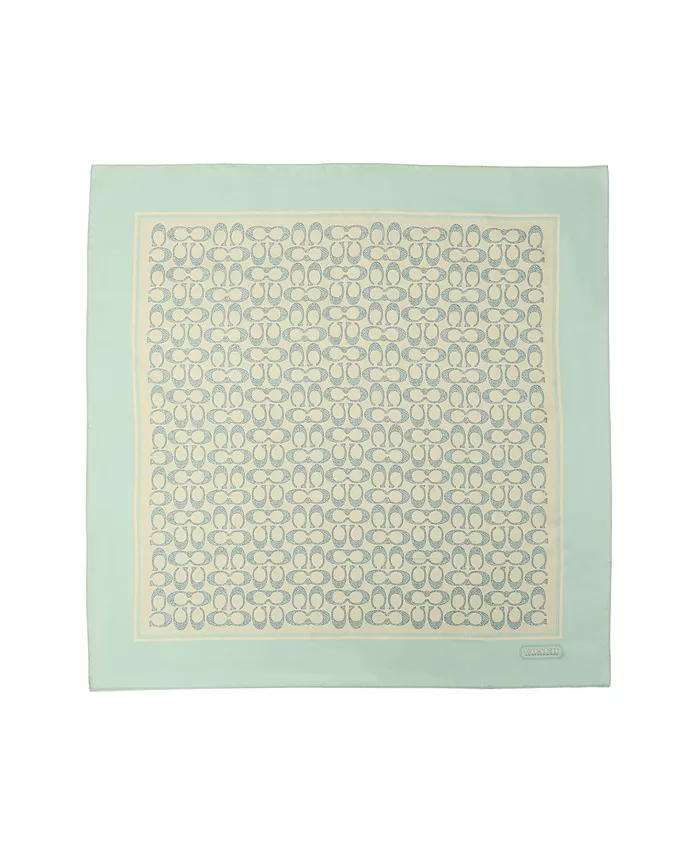 Текстурированный шелковый платок с фирменным принтом Signature Print COACH, мультиколор 
Текстурированный шелковый платок с фирменным принтом Signature Print COACH, мультиколор