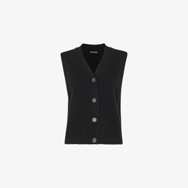 Шерстяная майка с V-образным вырезом и застегивающимися на пуговицы Whistles, черный
Шерстяная майка с V-образным вырезом и застегивающимися на пуговицы Whistles, черный