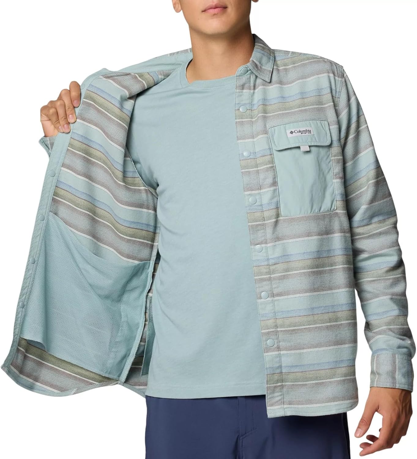 Columbia мужская рубашка PFG Uncharted, Crushed Blue Lunar Stripe
Columbia мужская рубашка PFG Uncharted, Crushed Blue Lunar Stripe