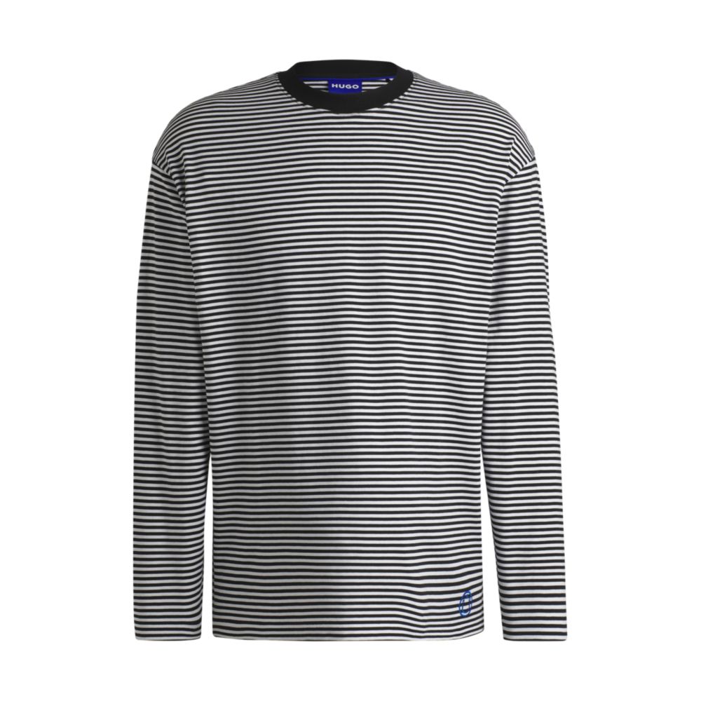 Футболка свободного кроя из хлопкового трикотажа с горизонтальной полосой HUGO, цвет patterned
Футболка свободного кроя из хлопкового трикотажа с горизонтальной полосой HUGO, цвет patterned