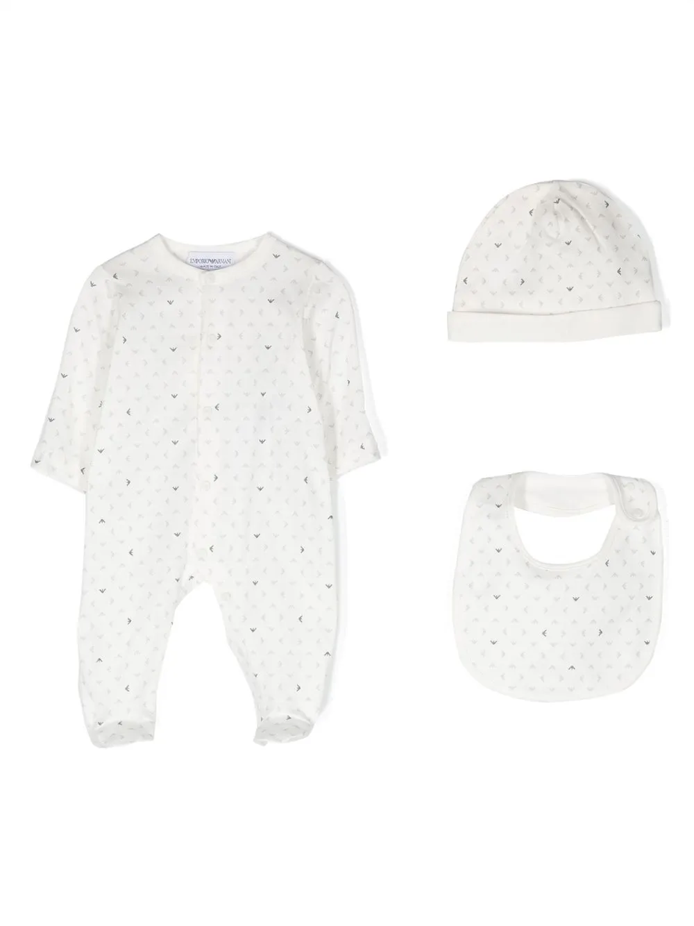 Комплект для новорожденного с логотипом Emporio Armani Kids, белый
Комплект для новорожденного с логотипом Emporio Armani Kids, белый