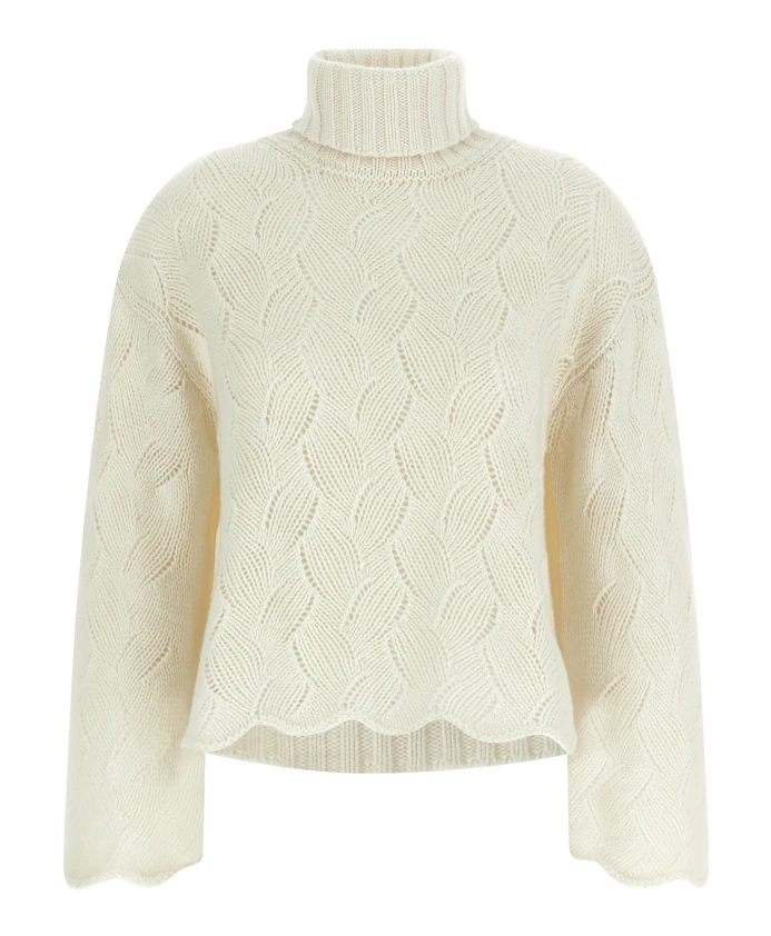 Свитер с высоким воротником Twinset, белый
Свитер с высоким воротником Twinset, белый