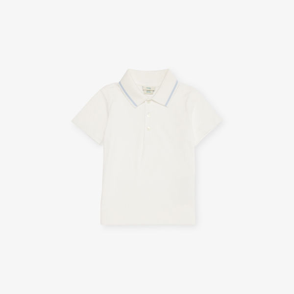 Поло Fendi из хлопкового джерси с короткими рукавами и полосатым воротником 1-3 года, белый
Поло Fendi из хлопкового джерси с короткими рукавами и полосатым воротником 1-3 года, белый