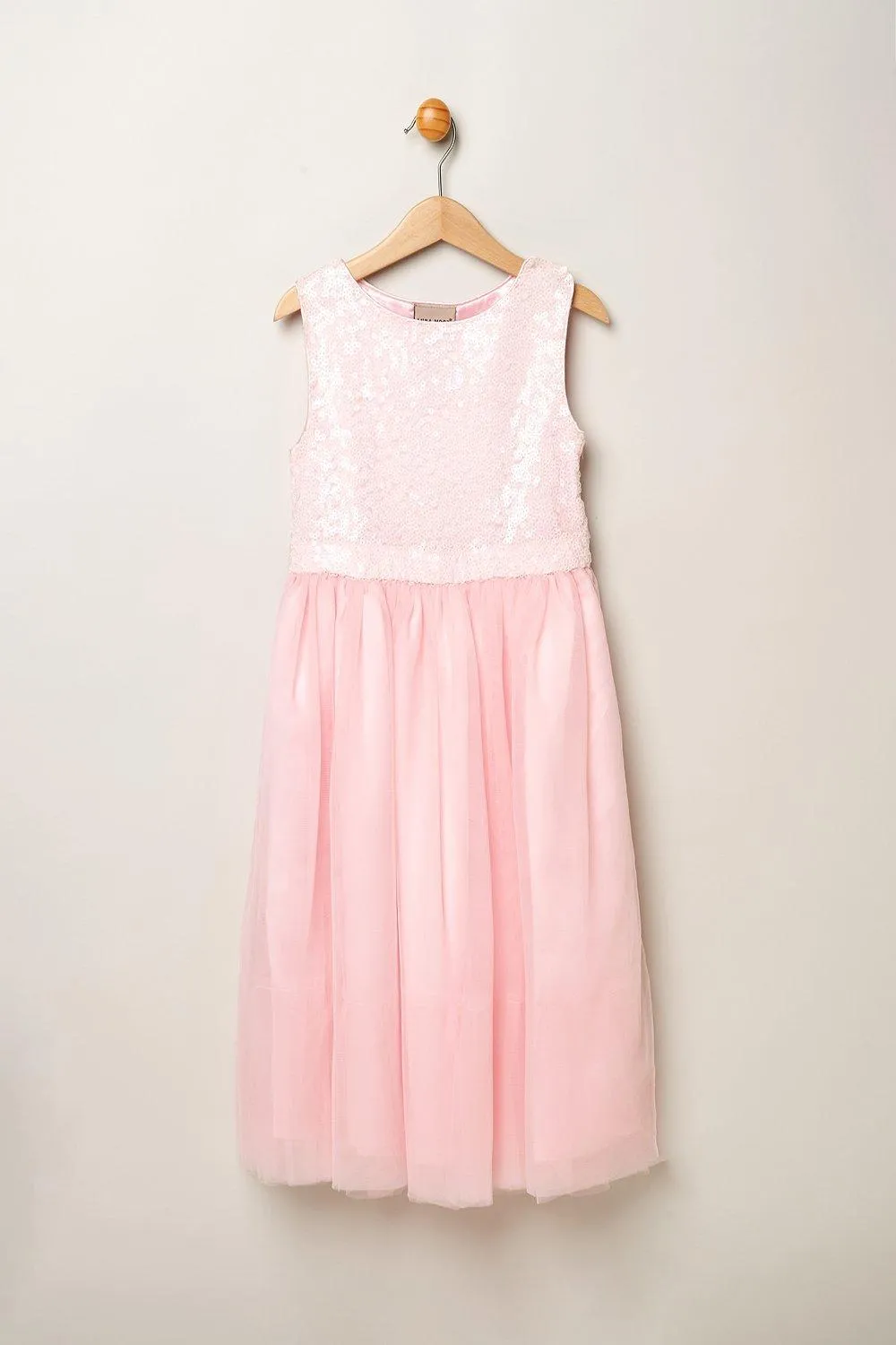 Платье из тюля с пайетками и бантом Miss, розовый