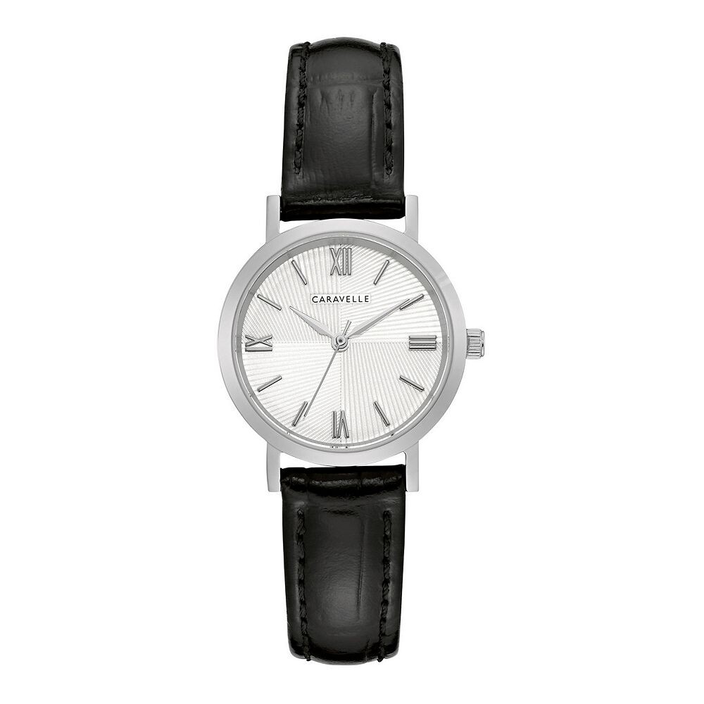 Женские часы Caravelle by Bulova из нержавеющей стали с черным кожаным ремешком — 43L216, черный
Женские часы Caravelle by Bulova из нержавеющей стали с черным кожаным ремешком — 43L216, черный