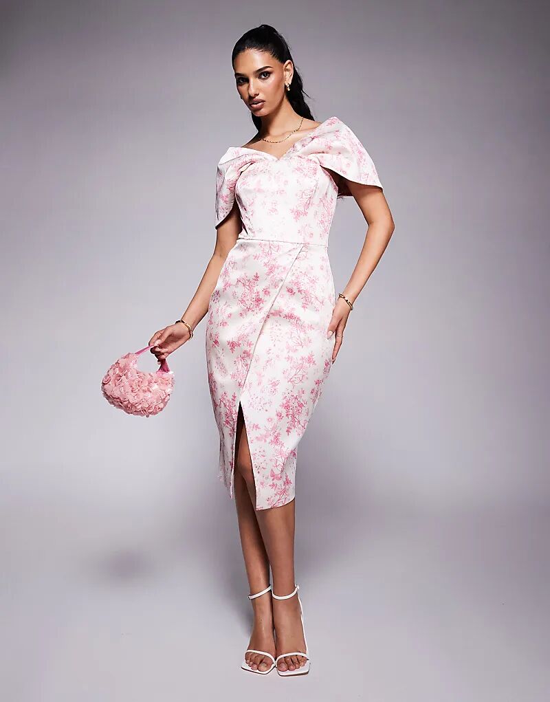 Платье миди Lavish Alice из атласа с драпировкой и вырезом лодочкой, с принтом фарфора цвета фуксии
Платье миди Lavish Alice из атласа с драпировкой и вырезом лодочкой, с принтом фарфора цвета фуксии