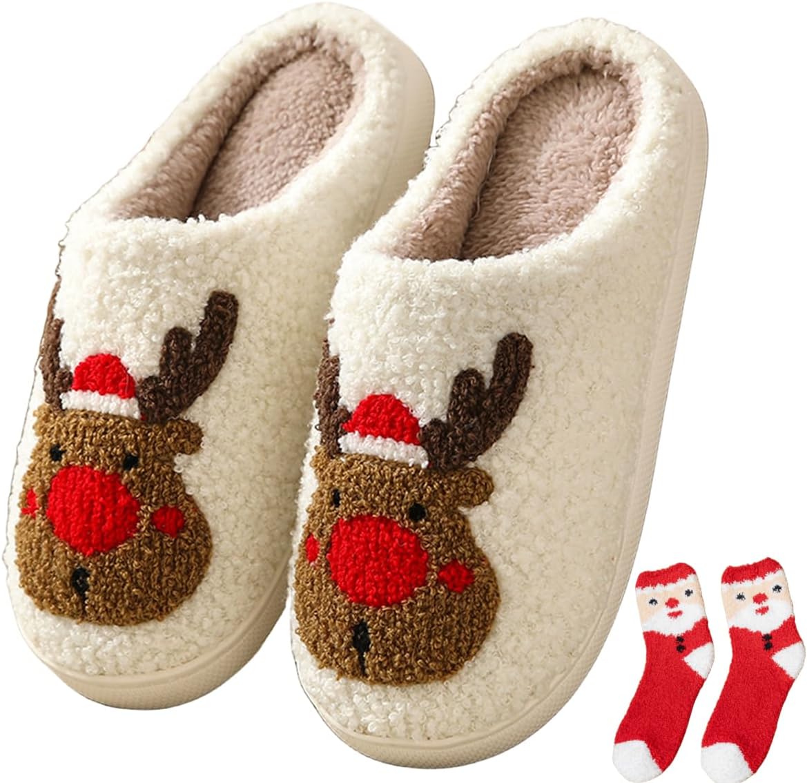 Рождественские тапочки для женщин и мужчин, ретро, мягкие плюшевые, теплые, с амортизирующей стелькой, легкие, с нескользящей подошвой, домашние тапочки с забавными мультяшными Санта-Клаусом и оленями, удобные для ношения дома и на улице Generic...
Рождественские тапочки для женщин и мужчин, ретро, мягкие плюшевые, теплые, с амортизирующей стелькой, легкие, с нескользящей подошвой, домашние тапочки с забавными мультяшными Санта-Клаусом и оленями, удобные для ношения дома и на улице Generic...
