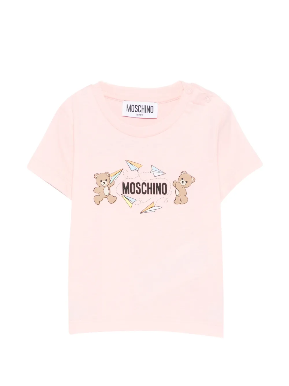 Футболка с изображением медведя Moschino Kids, розовый
Футболка с изображением медведя Moschino Kids, розовый