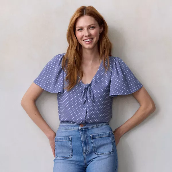 Женский тканый топ с завязками спереди и рукавами-крылышками Lc Lauren Conrad, цвет blue mia dot
Женский тканый топ с завязками спереди и рукавами-крылышками Lc Lauren Conrad, цвет blue mia dot