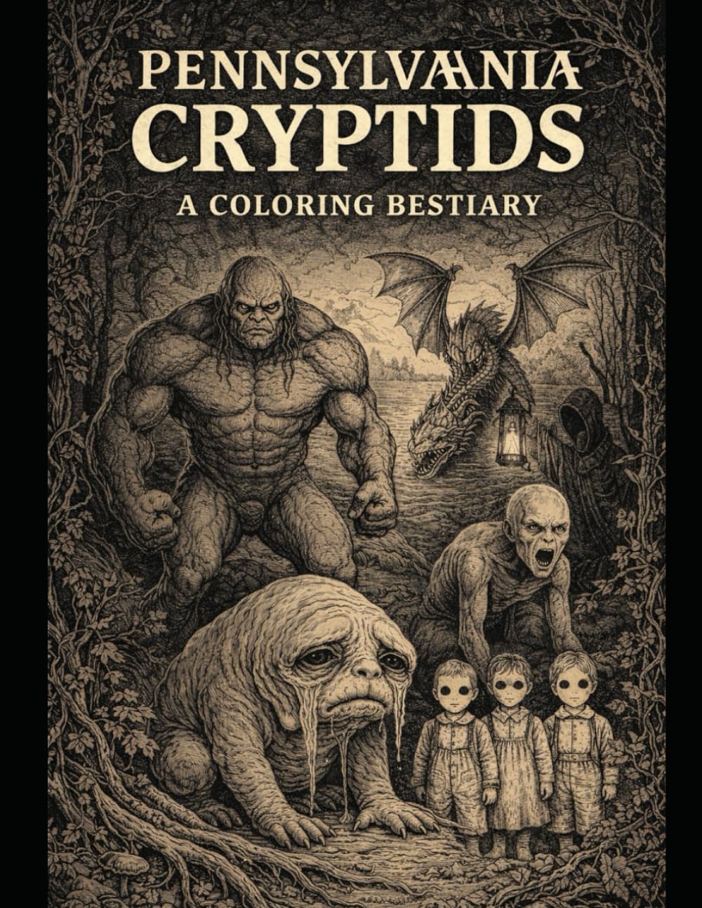 Pennsylvania Cryptids: A Coloring Bestiary (Independently published)
Pennsylvania Cryptids: A Coloring Bestiary (Independently published)