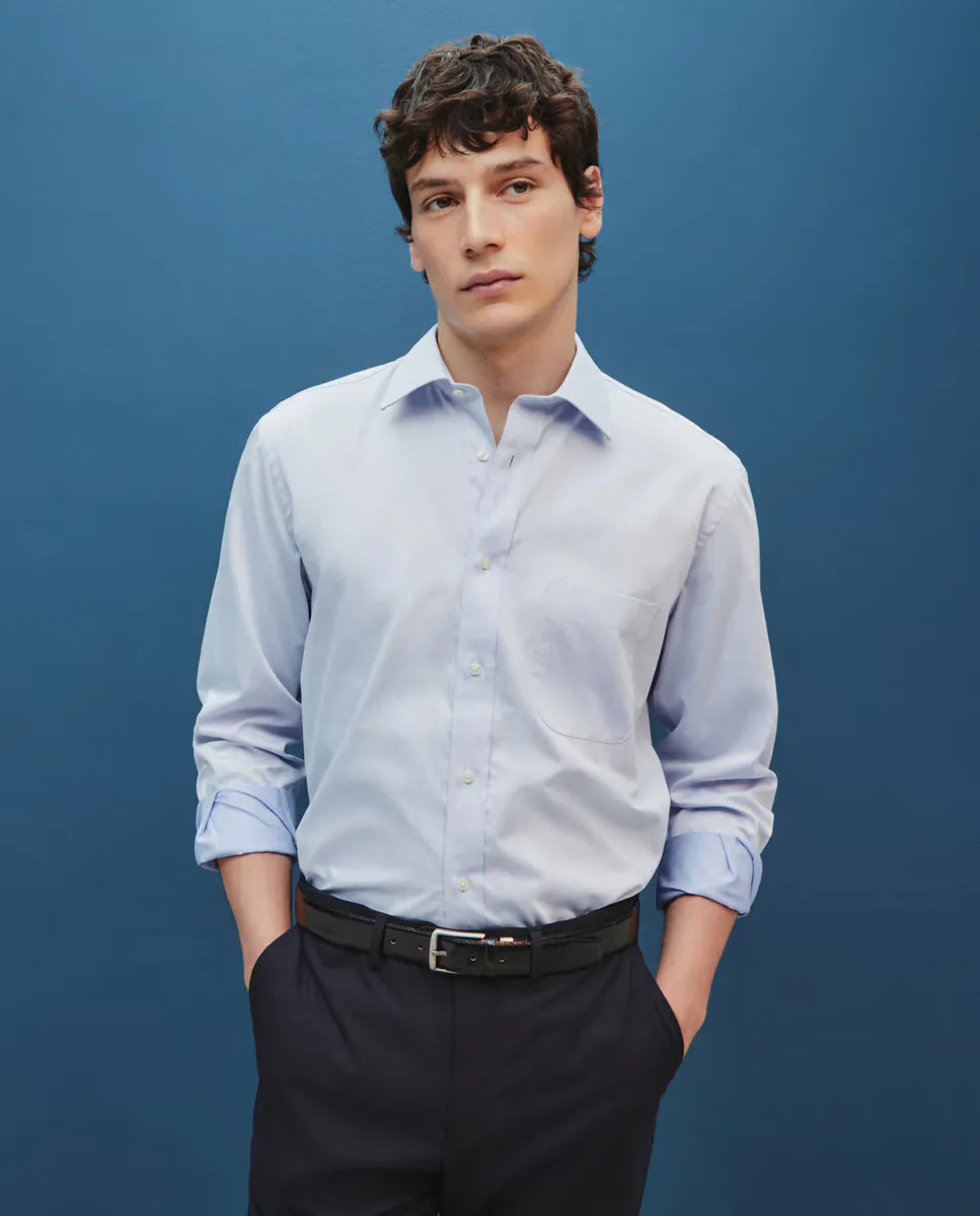 Мужская классическая рубашка с узором «елочка» Dustin, синий
Мужская классическая рубашка с узором «елочка» Dustin, синий