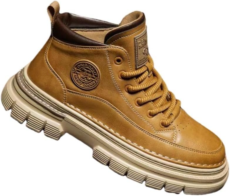 Мужские повседневные противоскользящие ботинки для туризма и ходьбы - высокие до середины голени ботинки на шнуровке с мягкой подошвой Fmshi, желтый
Мужские повседневные противоскользящие ботинки для туризма и ходьбы - высокие до середины голени ботинки на шнуровке с мягкой подошвой Fmshi, желтый