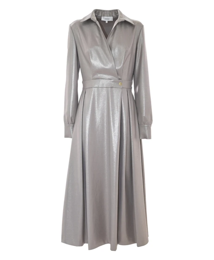 Расклешенное плиссированное платье из блестящей ткани Kocca, серый
Расклешенное плиссированное платье из блестящей ткани Kocca, серый