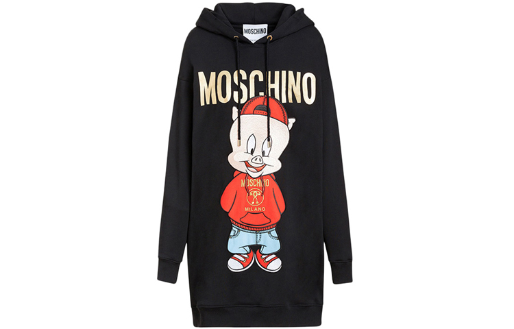 Женское черное платье с длинными рукавами MOSCHINO, черный
Женское черное платье с длинными рукавами MOSCHINO, черный