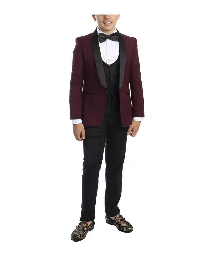 Комплект из 5 предметов для смокинга Slim Fit Shawl для большого мальчика Perry Ellis, красный
Комплект из 5 предметов для смокинга Slim Fit Shawl для большого мальчика Perry Ellis, красный