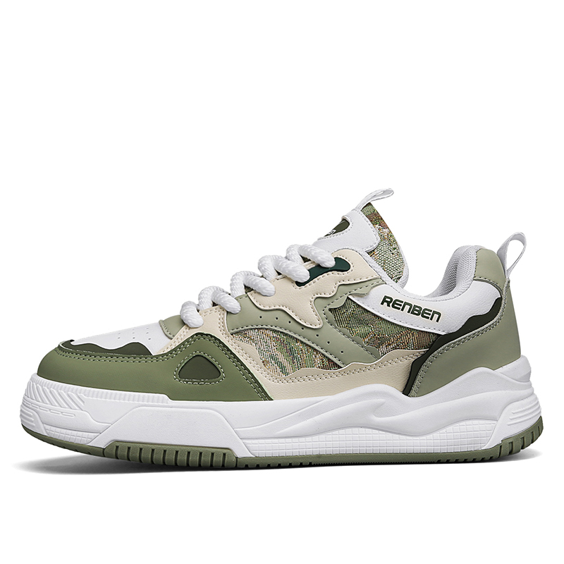 Дышащие, увеличивающие рост, низкие кроссовки для скейтбординга для мужчин RENBEN, Light Green 
Дышащие, увеличивающие рост, низкие кроссовки для скейтбординга для мужчин RENBEN, Light Green