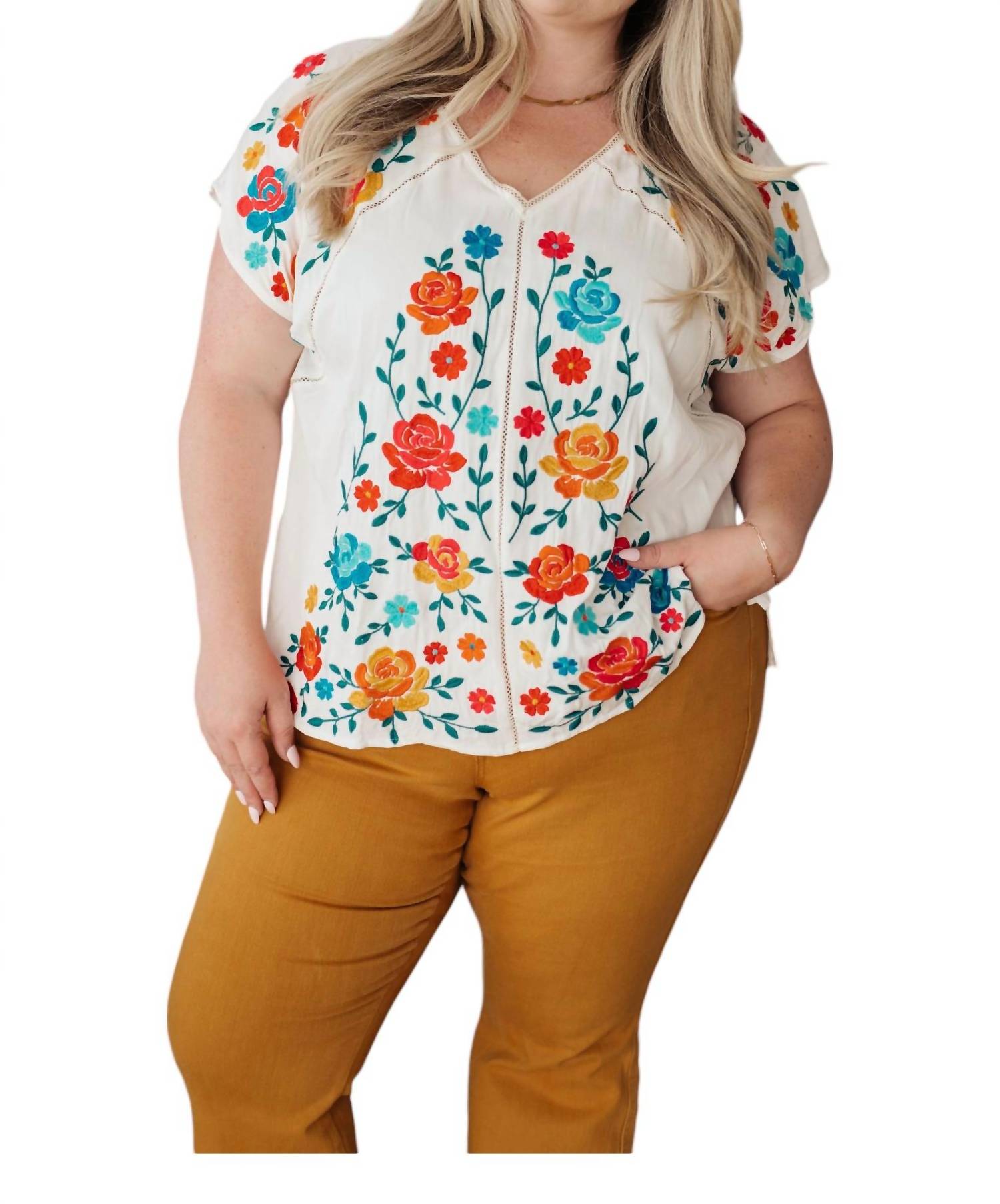 Вышитая блузка-рубашка белого цвета ANDREE BY UNIT
Вышитая блузка-рубашка белого цвета ANDREE BY UNIT