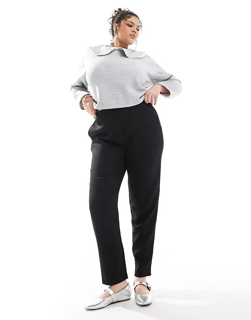 Зауженные брюки с вытачками на талии черного цвета Yours
Зауженные брюки с вытачками на талии черного цвета Yours