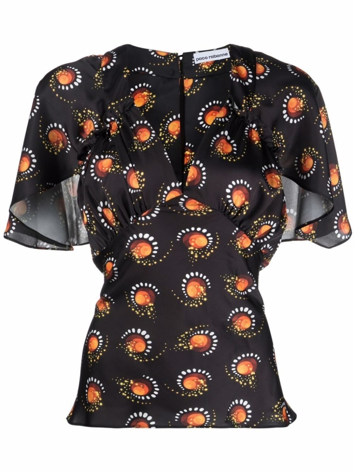 Rabanne топ с V-образным вырезом и принтом, черный
Rabanne топ с V-образным вырезом и принтом, черный