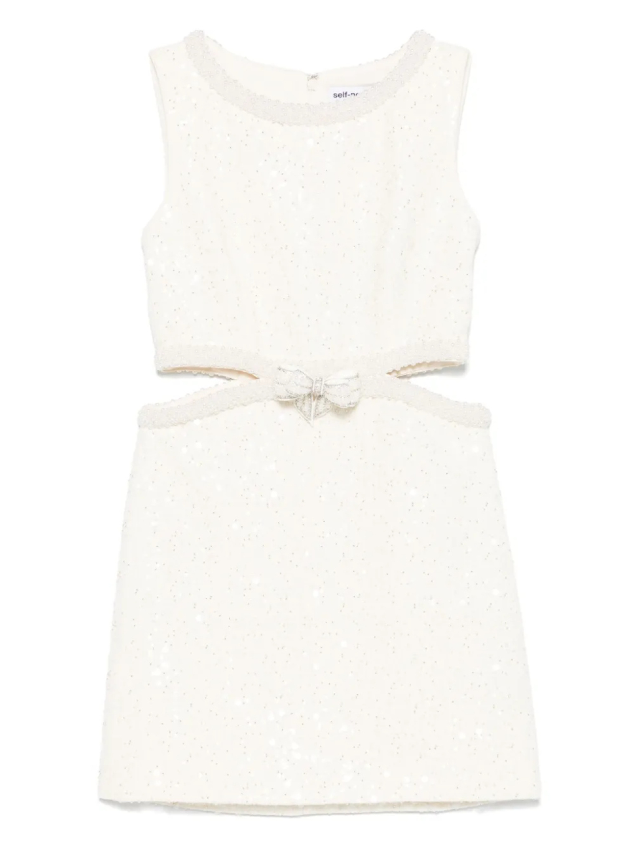 Платье мини из ткани букле Self-Portrait, нейтральный 
Платье мини из ткани букле Self-Portrait, нейтральный