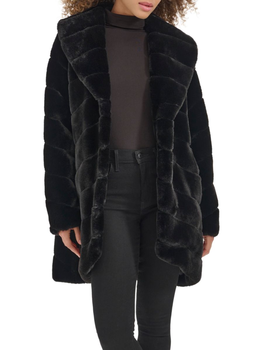 Длинное пальто из искусственного меха с гофрированными краями Kenneth Cole, черный
Длинное пальто из искусственного меха с гофрированными краями Kenneth Cole, черный