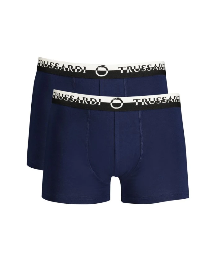 Синие хлопковые боксерские шорты с логотипом Trussardi, синий
Синие хлопковые боксерские шорты с логотипом Trussardi, синий