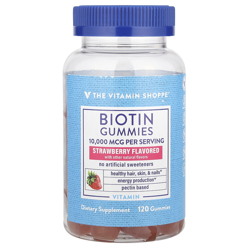 The Vitamin Shoppe, Жевательные мармеладки с биотином, клубника, 10 000 мкг, 120 жевательных таблеток (5000 мкг в 1 жевательной мармеладке)
The Vitamin Shoppe, Жевательные мармеладки с биотином, клубника, 10 000 мкг, 120 жевательных таблеток (5000 мкг в 1 жевательной мармеладке)