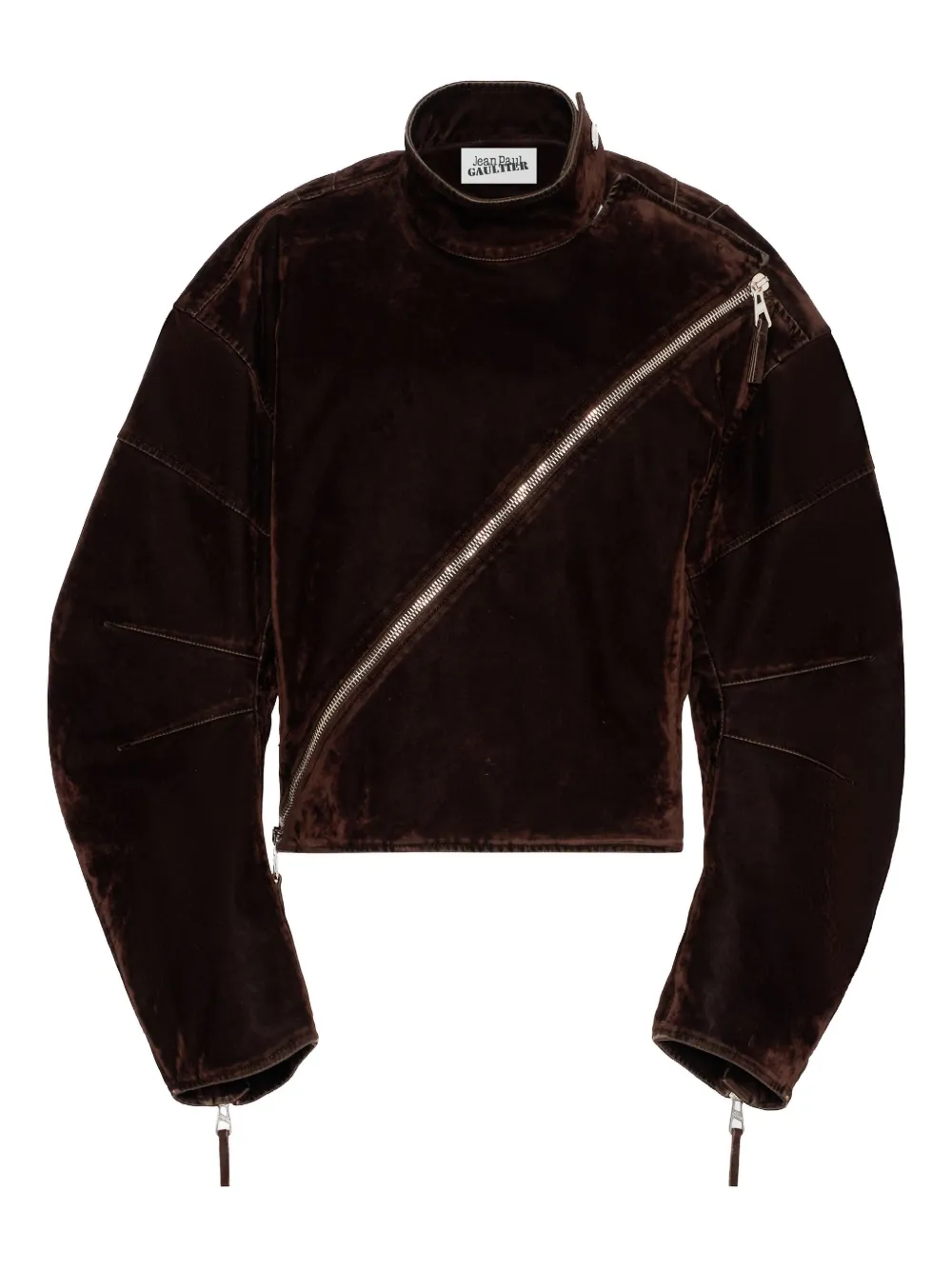 Бархатная куртка с диагональной молнией Jean Paul Gaultier, коричневый
Бархатная куртка с диагональной молнией Jean Paul Gaultier, коричневый