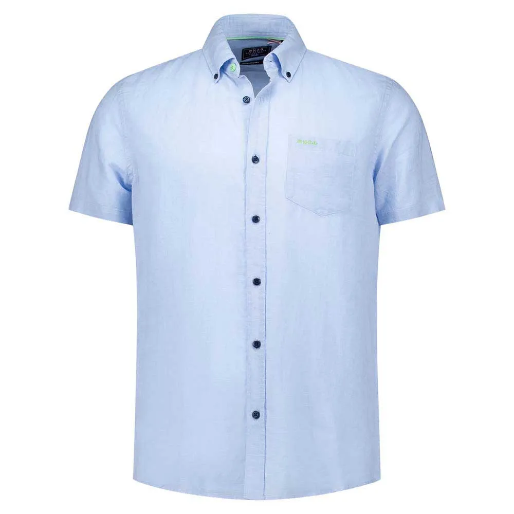 Рубашка с коротким рукавом Nza New Zealand Clayton 25CN506S, синий 
Рубашка с коротким рукавом Nza New Zealand Clayton 25CN506S, синий