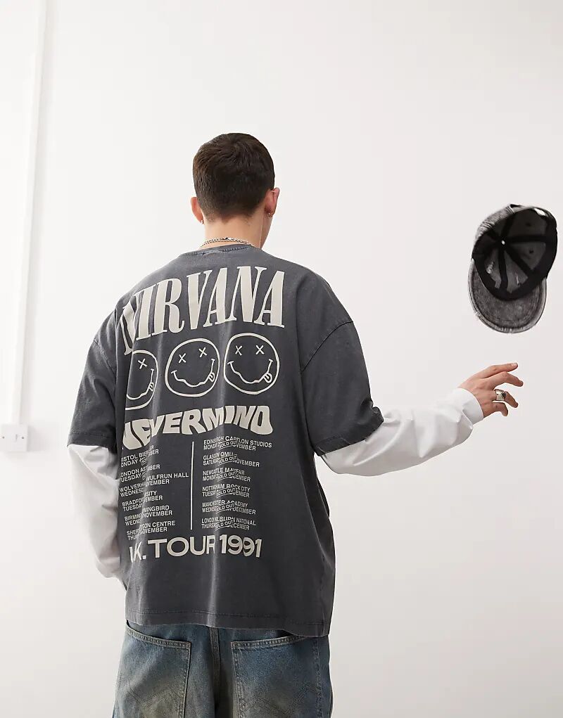 Футболка унисекс оверсайз с лицензионным принтом Nirvana Nevermind черного цвета ASOS DESIGN
Футболка унисекс оверсайз с лицензионным принтом Nirvana Nevermind черного цвета ASOS DESIGN