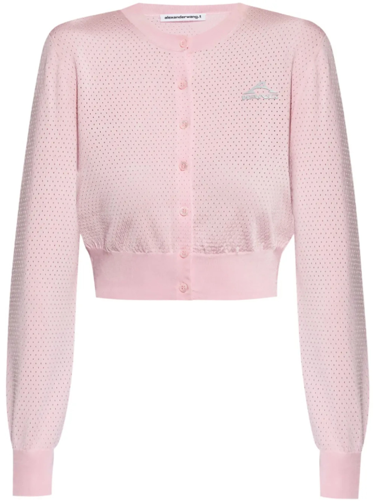 Прорезиненный кардиган с логотипом Alexander Wang, розовый
Прорезиненный кардиган с логотипом Alexander Wang, розовый